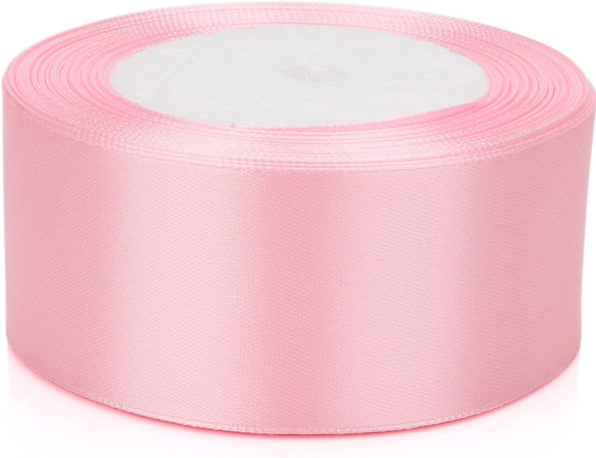 25 Yards 1-1/2 inches Wide Satin Ribbon Suitable for Wedding, Party and Gift Box Packaging Ribbon (Pale Pink, 1-1/2")