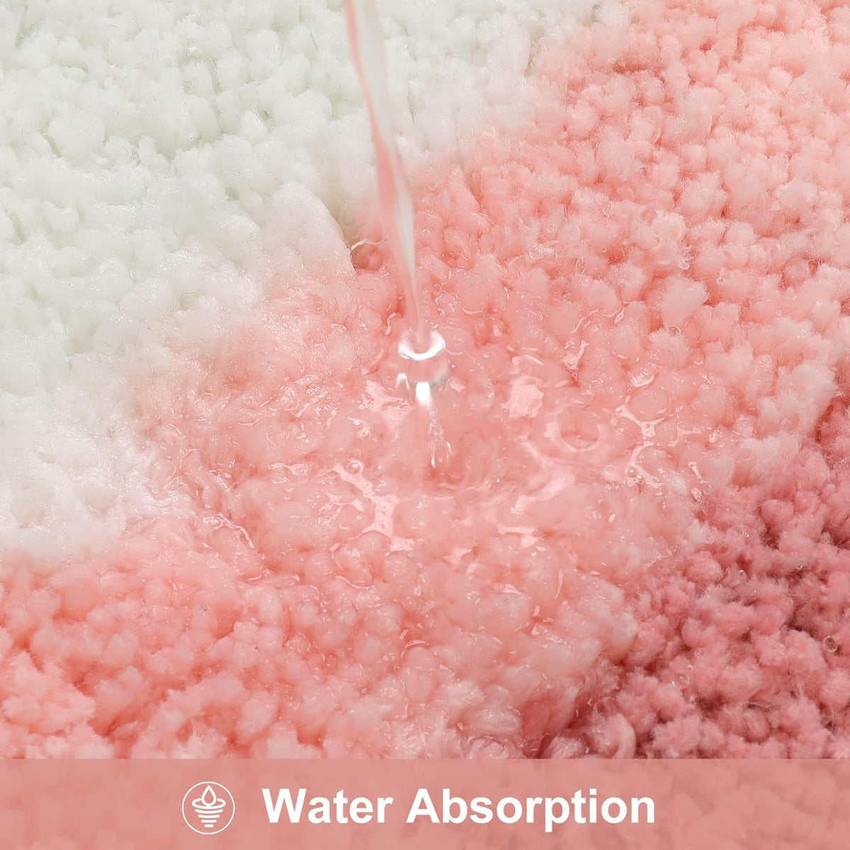 Pink Bathroom Rug Runner, 24x59 Inch Soft Non Slip Bath Rugs for Bathroom, Microfiber Absorbent Washable Irregular Shaped Rug Floor Mat for Bedroom Bathtub Tub Shower
