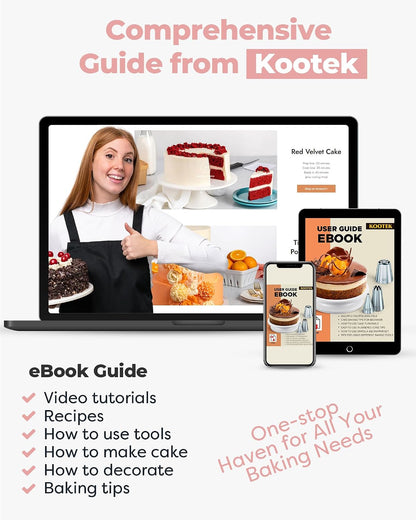 Cake Decorating Kit with Turntable Baking Supplies for Beginner Pros