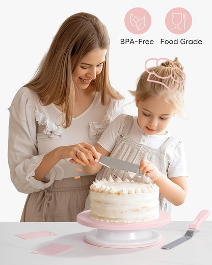 Cake Decorating Kit with Turntable Baking Supplies for Beginner Pros