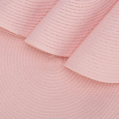 15 Inch Round Braided Placemats Set of 4, Washable Cotton Polyester Table Mats, Heat Resistant Non-Slip Place Mats for Kitchen Dining Table Decor (Pink,4pcs)