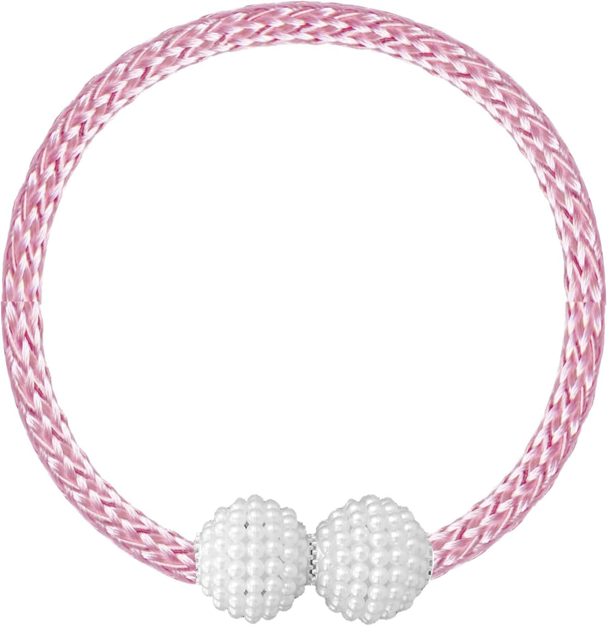 2 Curtain Tiebacks Holdbacks Magnetic Buckle Woven Tie Hold Back Clips Rope Holder Tieback Holdback Curtains Decoration Pearl Pink