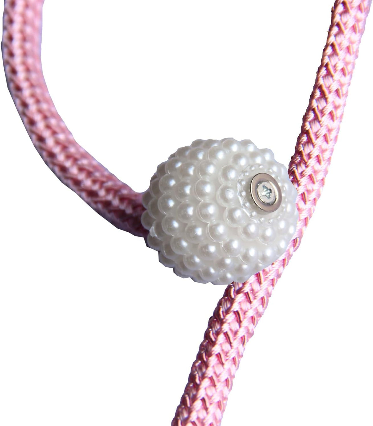 2 Curtain Tiebacks Holdbacks Magnetic Buckle Woven Tie Hold Back Clips Rope Holder Tieback Holdback Curtains Decoration Pearl Pink