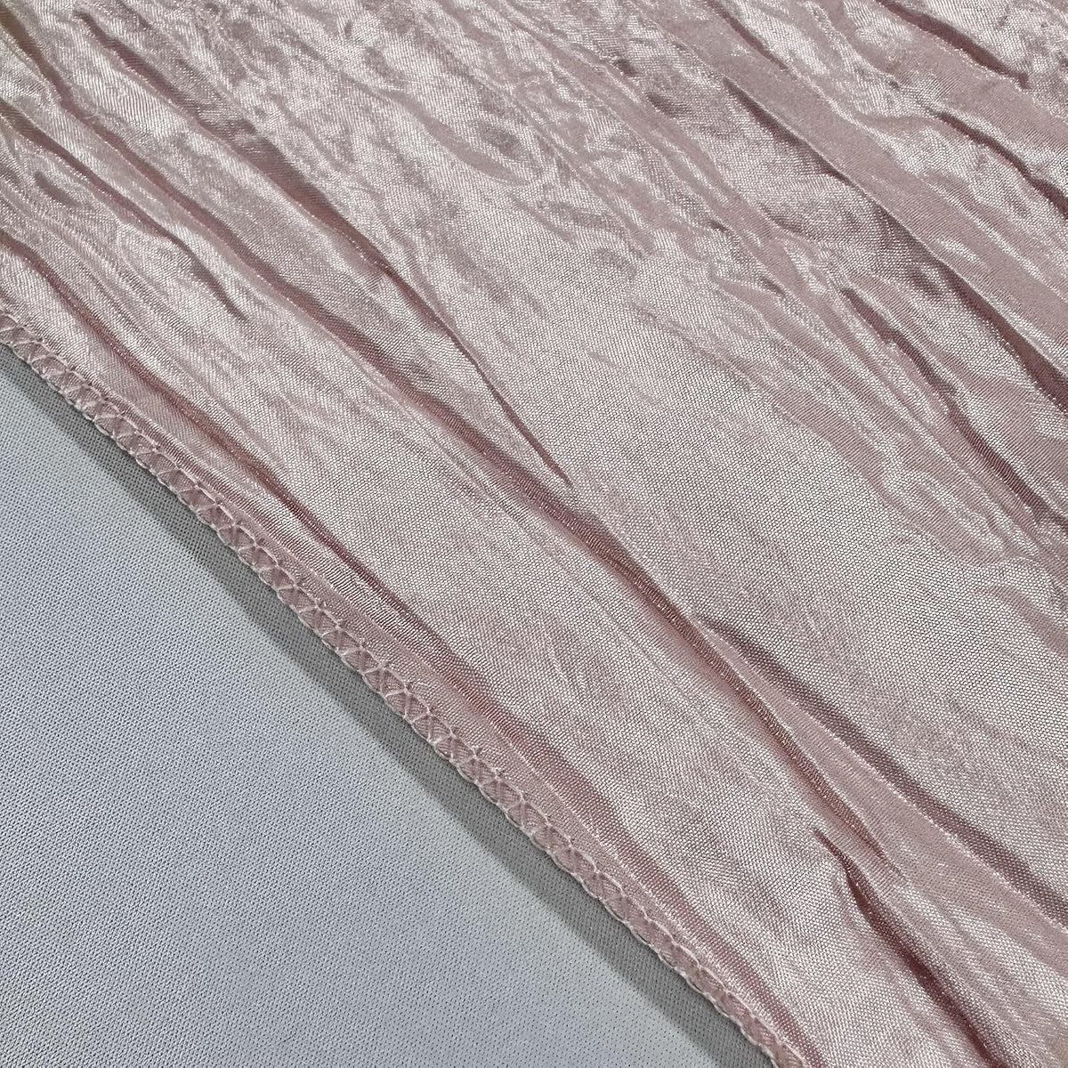 120 Inch Round Crinkle Taffeta Tablecloth - Blush, Crushed Shiny Dining Table Cloth for Wedding Party Birthday Baby Bridal Shower