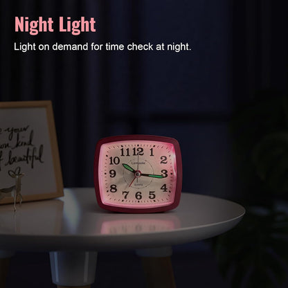 Lamisola Analog Travel for Bedroom, Small Desk Clock, Pink