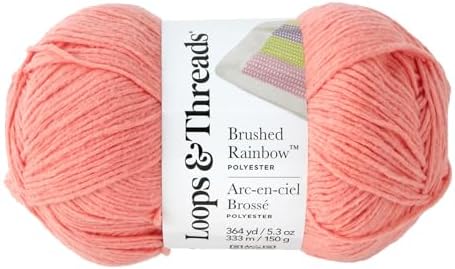 Baby Rainbow Yarn - Yarn for Knitting, Crochet, Weaving, and Arts & Crafts - Peach Pink, Polyester, 5.3 oz