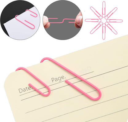 Pink Binder Clips Paper Clips,380 PCS Assorted Sizes Paperclips