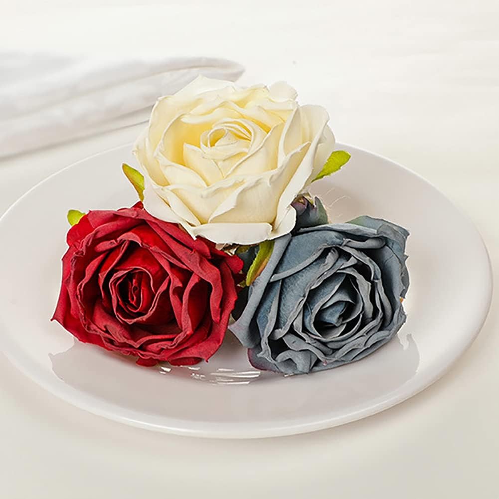 Flower Napkin Rings - Floral Napkin Holders Champagne Rose Pink Handicraft Wedding Table Decoration for Banquet Birthday Party Dining Room, Dinner Parties, Luncheons