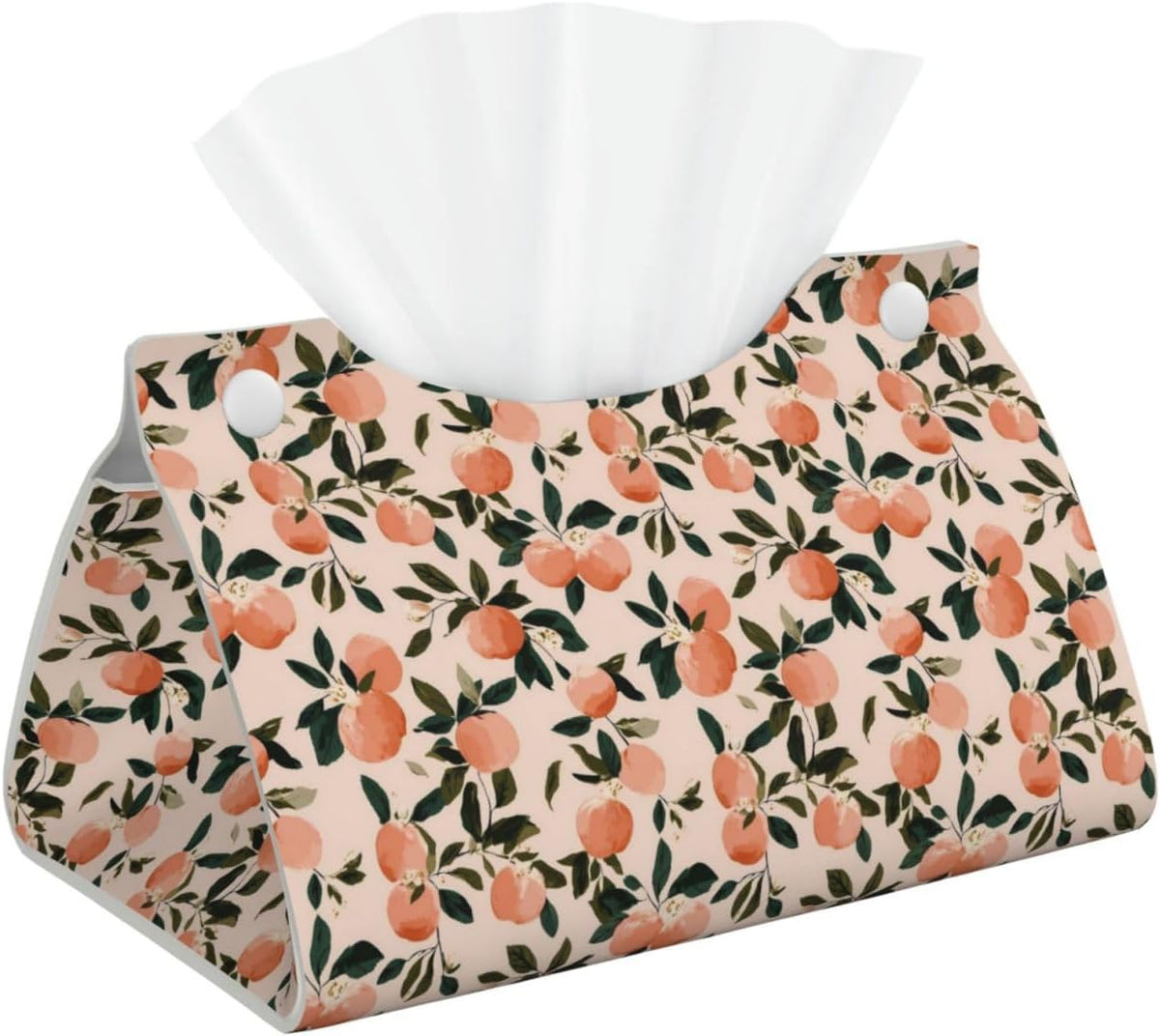 Fruits Peach (2) Print Tissue Box Cover,Rectangular Pu Leather Tissue Holder for Bathroom Living Room Office