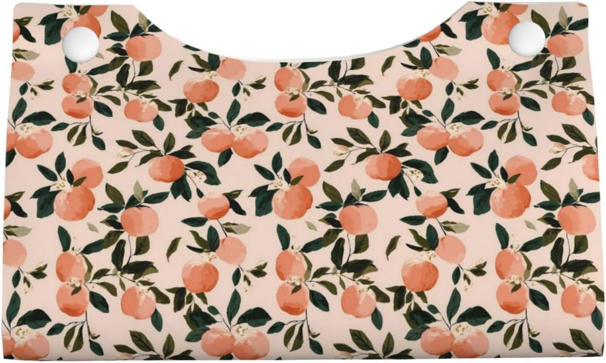 Fruits Peach (2) Print Tissue Box Cover,Rectangular Pu Leather Tissue Holder for Bathroom Living Room Office