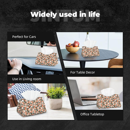 Fruits Peach (2) Print Tissue Box Cover,Rectangular Pu Leather Tissue Holder for Bathroom Living Room Office
