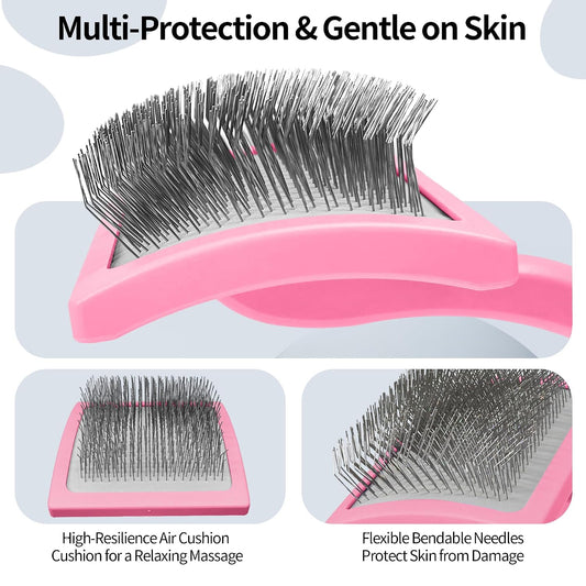 Pet Slicker Brush for Long Short Hair Detangling Tool for Dogs Cats