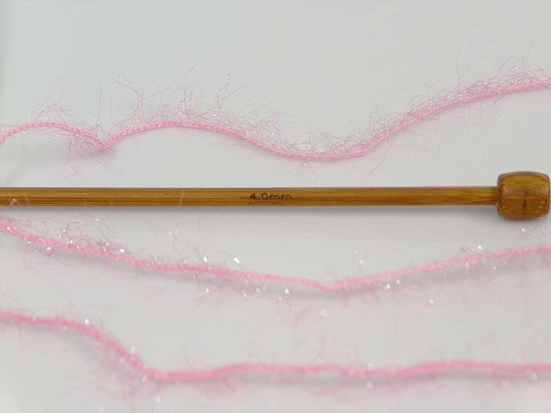 Sparkle Soft - Metallic Lurex Nylon Short Eyelash Yarn 50gr (1.76ounces) 140m (153 Yards) Light Pink
