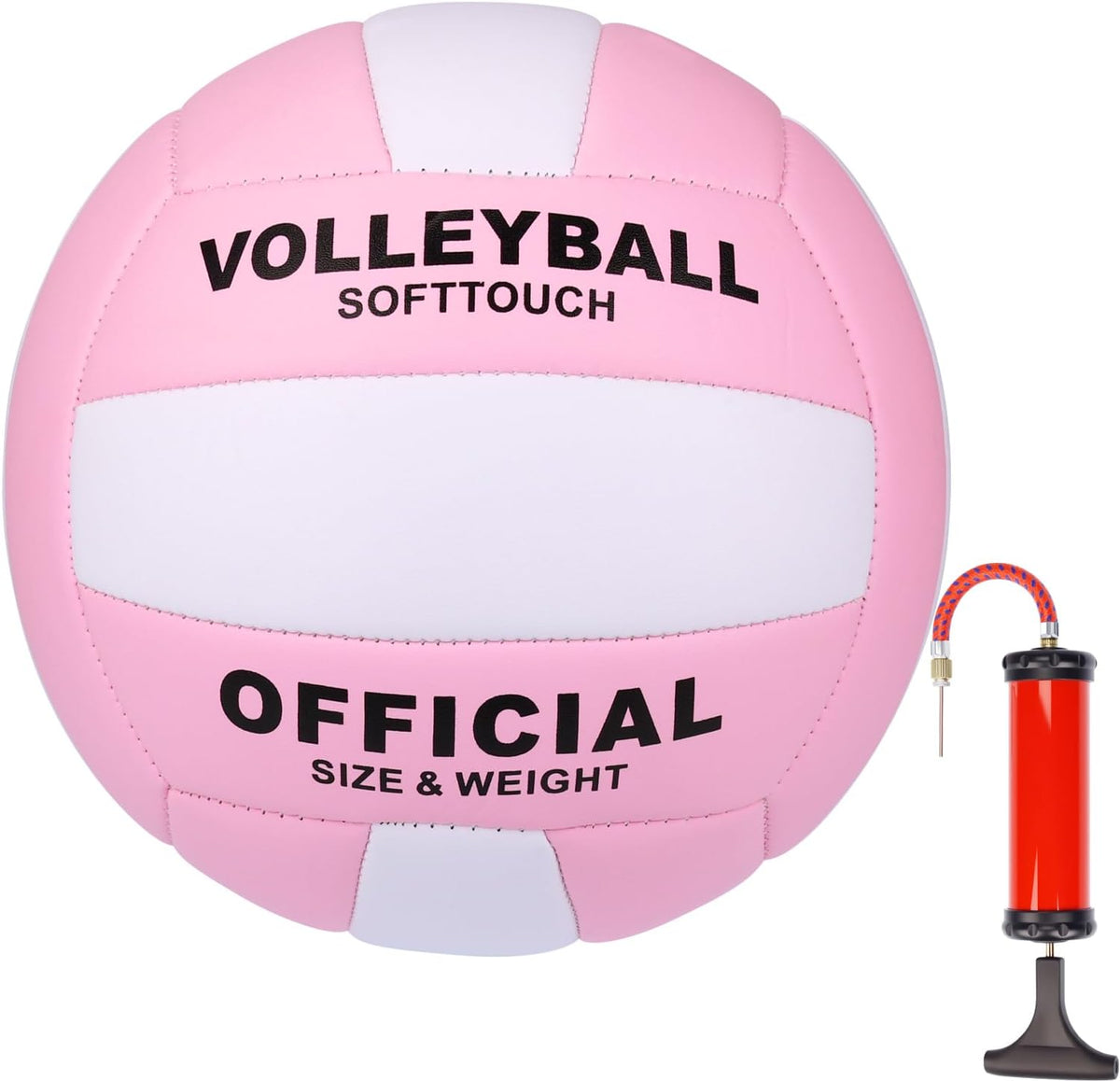 Size 5 Volleyball with Air Pump, PVC Indoor Outdoor Training Ball