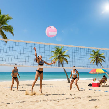 Size 5 Volleyball with Air Pump, PVC Indoor Outdoor Training Ball