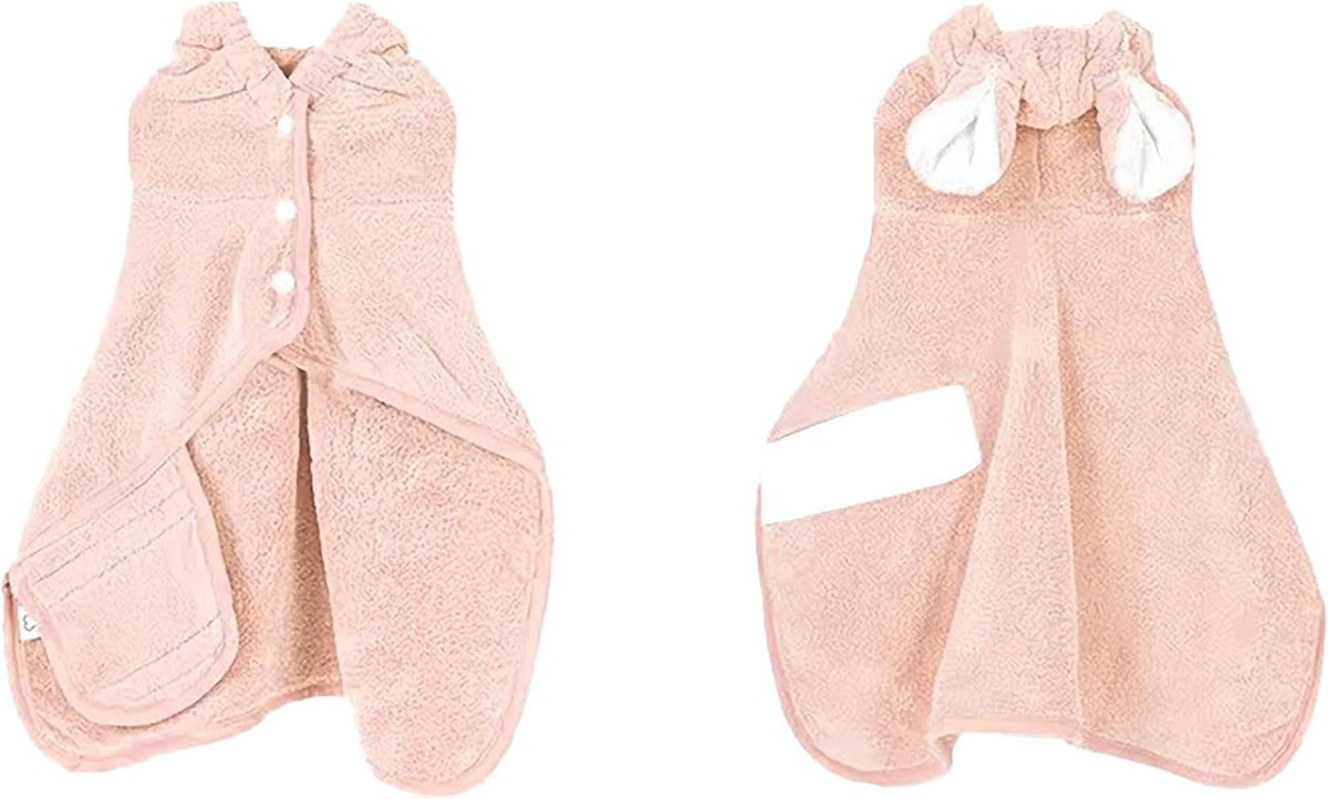 Pet Bathrobe for Dog Cat Absorbent Quick Drying Hooded Bath Towel