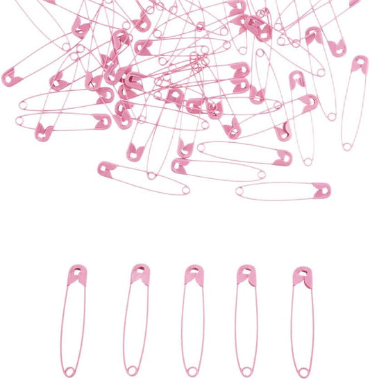 Pink Safety Pins 2.16 Inch Metal Safety Pins for Handcrafts DIY Sewing Art Craft Pin Pack of 100
