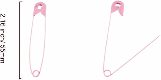 Pink Safety Pins 2.16 Inch Metal Safety Pins for Handcrafts DIY Sewing Art Craft Pin Pack of 100