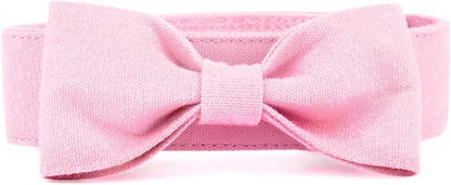 Dog Bow Tie Collar, Adjustable Pink Bowtie for Small Medium Dogs Neck Girth 10.2-14.2in, Cat Tie Tuxedo Comfortable Cotton Girl Pet Grooming Accessory for Formal Wedding Holiday Birthday Party