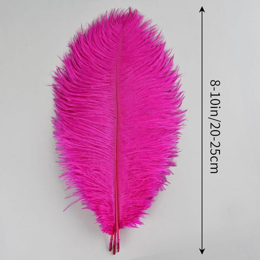 Hot Pink Ostrich Feathers 24pcs Natural Bulk 8-10Inch 20cm-25cm for Crafts Wedding Party Centerpieces Easter Gatsbi and Home Decoration Feathers