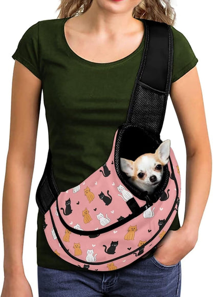 Dog Carrier Sling 10-15 Lbs Bag for Small Puppy Pet Cats
