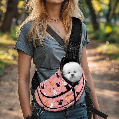 Dog Carrier Sling 10-15 Lbs Bag for Small Puppy Pet Cats