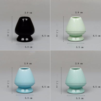 Matcha Tea Whisk Holder Ceramic Holder Chasen Stand fit for Traditional Japanese Tea Matcha Chasen Tea Set Accessories (Pink and Blue)