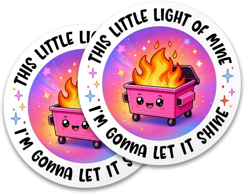 Dumpster Fire Coasters Set of 2, Inspirational Coasters for Desk