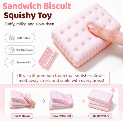 Cookie Slow Rising Squishy, Super Soft PU Foam Sensory Squishy Toys, Squishies Stress Relief Fidget Toys for Adults, Cute Food Squishies for Desk Decor & Party Favors