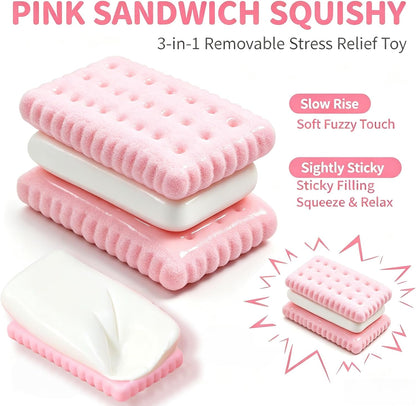 Cookie Slow Rising Squishy, Super Soft PU Foam Sensory Squishy Toys, Squishies Stress Relief Fidget Toys for Adults, Cute Food Squishies for Desk Decor & Party Favors