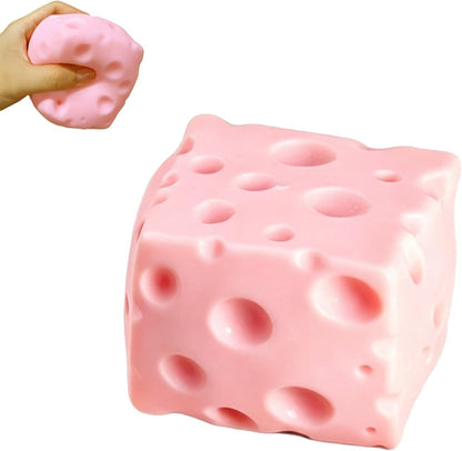 Cheese Squishy Toy for Stress & Anxiety Relief (Pink-2.76IN)