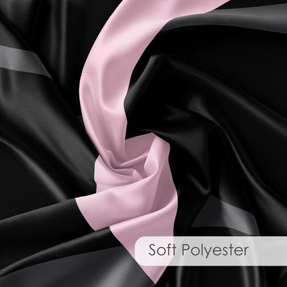 Abstract Pink Shower Curtain for Bathroom,Grey and White Striped on Black Background Fabric Shower Curtain with Hooks,Modern Geometric Pattern Aesthetic Bathroom Curtains Shower Set,72x72 inches
