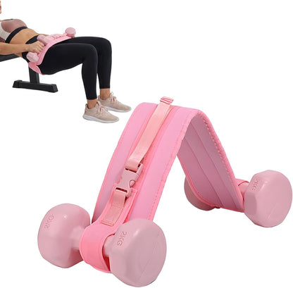 Hip Thrust Belt for Dumbbells, Wide Padded Support for Home Workouts, Adjustable Strap for Squats and Glute Bridges, Pink Training Belt for Fitness Enthusiasts and Gym Trainers