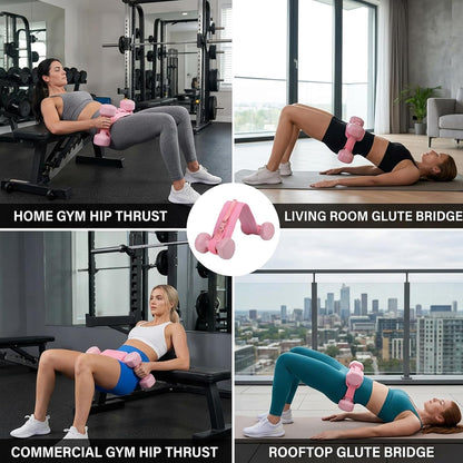 Hip Thrust Belt for Dumbbells, Wide Padded Support for Home Workouts, Adjustable Strap for Squats and Glute Bridges, Pink Training Belt for Fitness Enthusiasts and Gym Trainers
