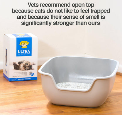 PetFusion BetterBox Non-Stick Large Litter Box, Pet Safe Coating for Easier Cleaning, Open Top Promotes Healthy Usage, Made of Stronger ABS Plastic