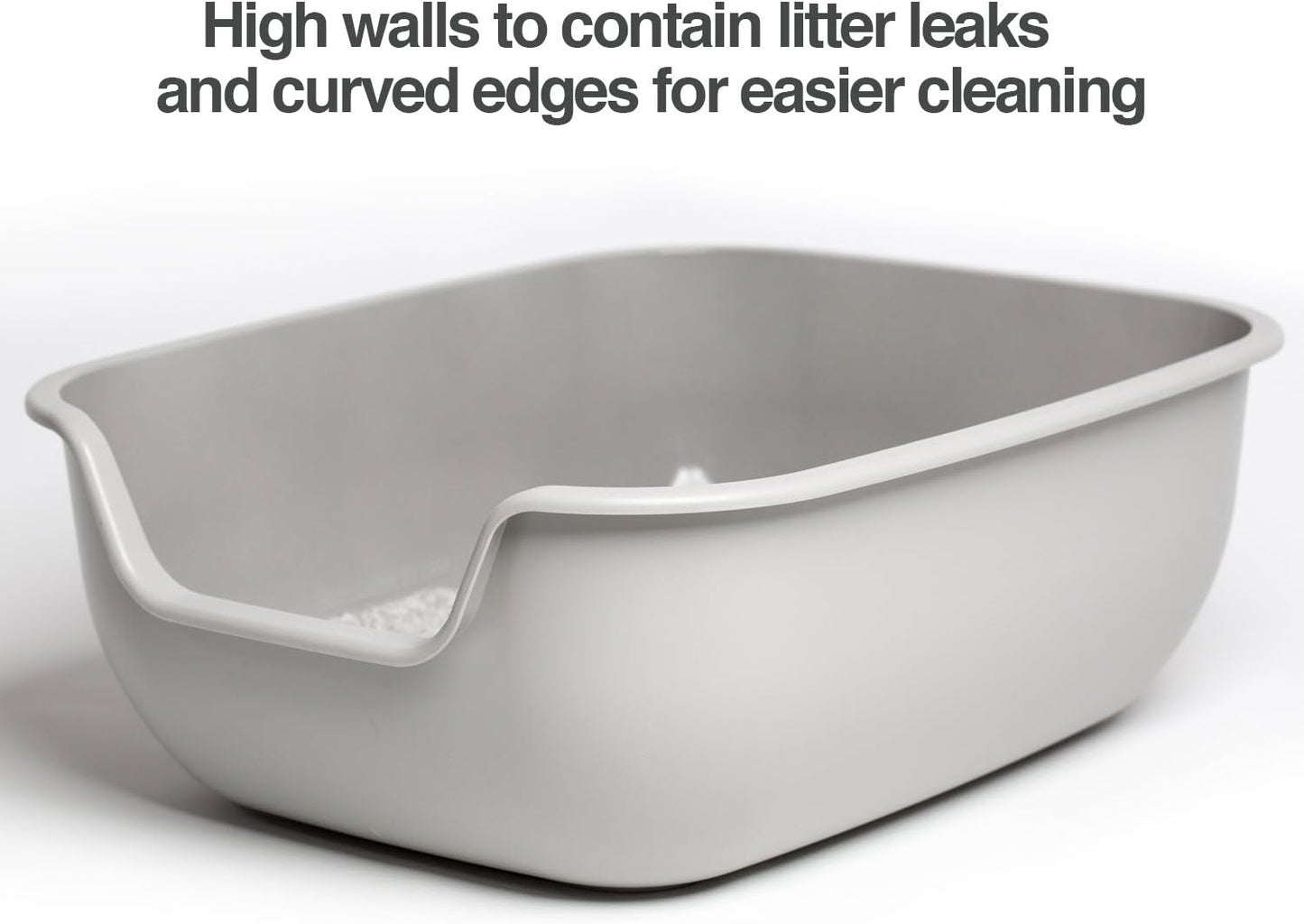 PetFusion BetterBox Non-Stick Large Litter Box, Pet Safe Coating for Easier Cleaning, Open Top Promotes Healthy Usage, Made of Stronger ABS Plastic