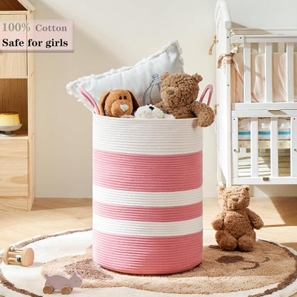 Pink Hamper for Nursery Baby Girls Laundry Basket 80L Large