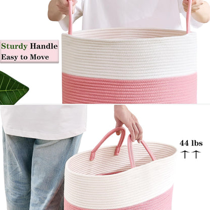 Pink Hamper for Nursery Baby Girls Laundry Basket 80L Large