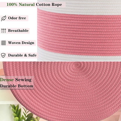 Pink Hamper for Nursery Baby Girls Laundry Basket 80L Large