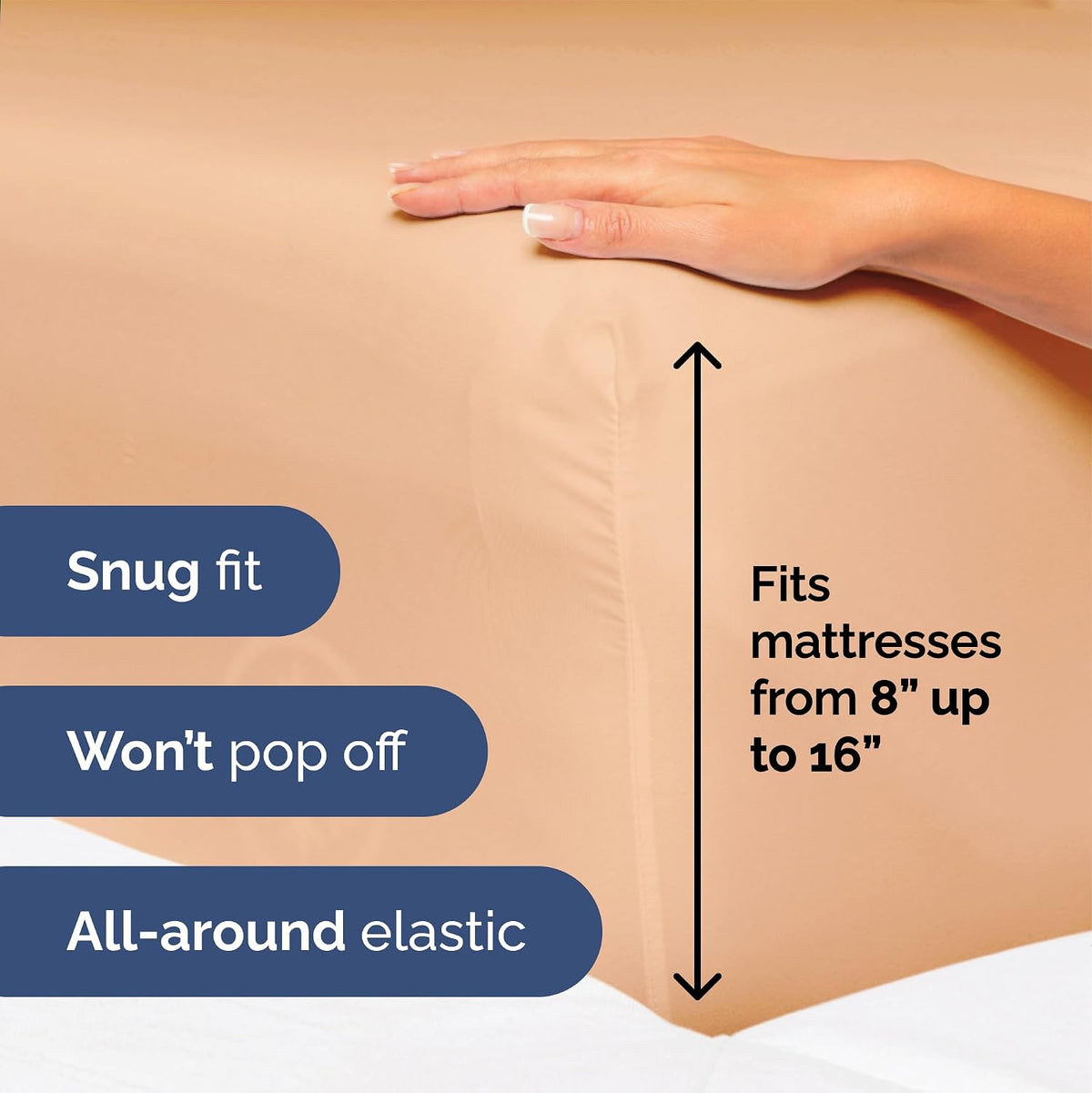 Queen Size 4 Piece Sheet Set - Ultra Soft & Cooling Bed Sheets - Peach