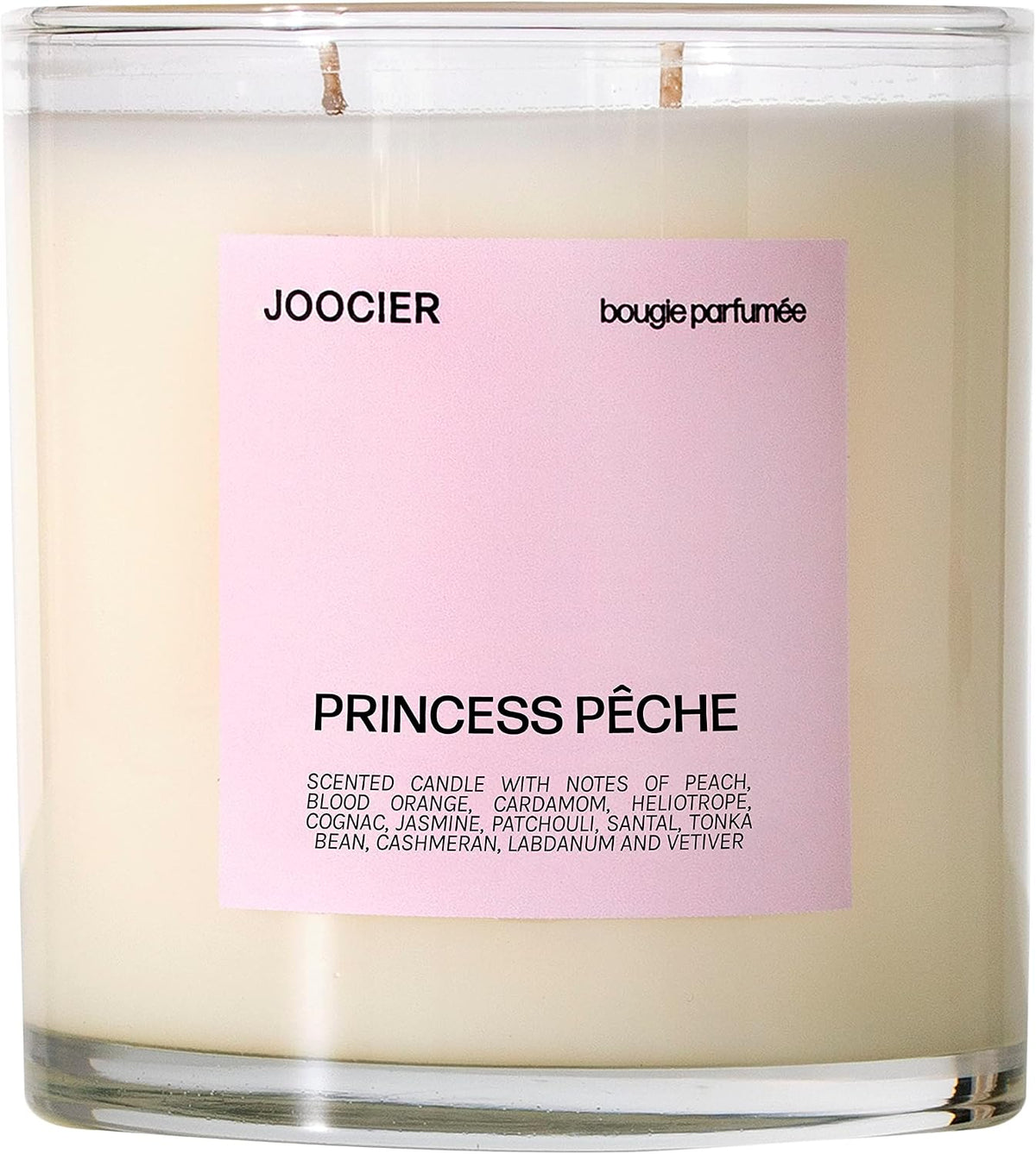 Princess Peche Candle- Peach, Cognac, Patchouli, Santal | Bitter Peach Fragrance Inspired Candle 70+ Hour Burn time Double Wick Luxury Home Fragrance Scented Candle Home décor Non Toxic