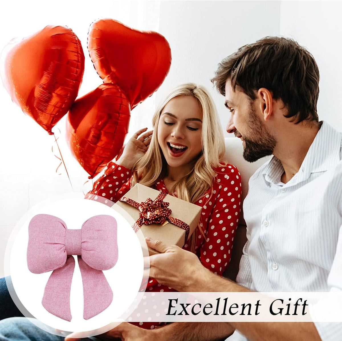Cute Bow Car Headrest Pillow,Comfortable & Breathable Car Neck Pillows for Relief Neck Fatigue,Universal Head Rest Pillow for Cars Decoration as Birthday Gifts for Women,Girl (Pink)