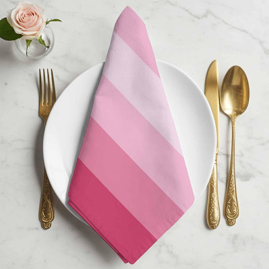 Cloth Napkins Set of 4, Pink Gradient Stripe Texture Dinner Napkins Soft Absorbent Table Napkin for Home Cocktail Party Wedding, Minimalist Modern Color Art
