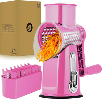 Rotary Cheese Grater 5 Blades,Kitchen Mandoline Vegetable Slicer