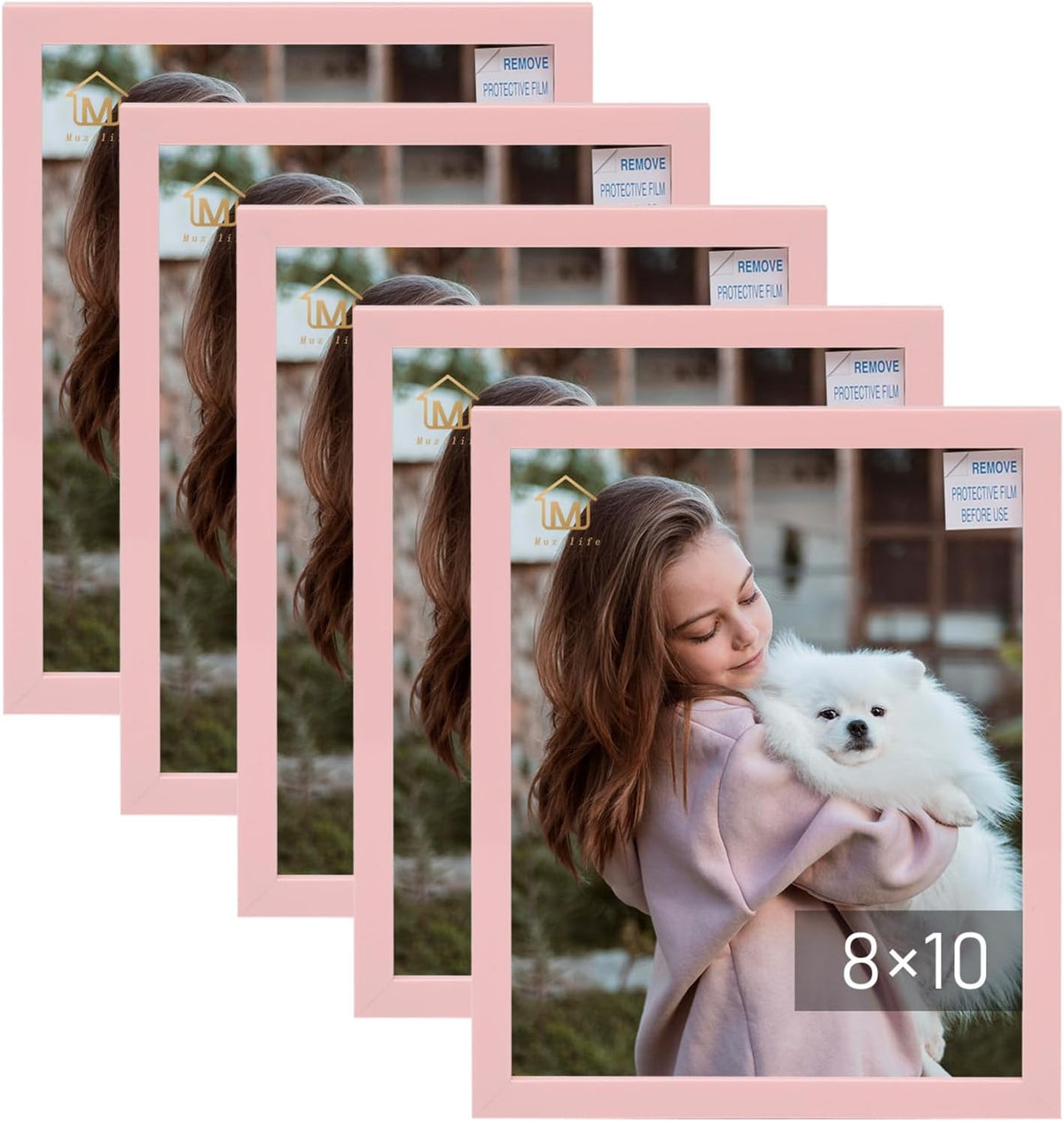 8x10” Pink Picture Frames for Wall and Tabletop Display, 5 Pack