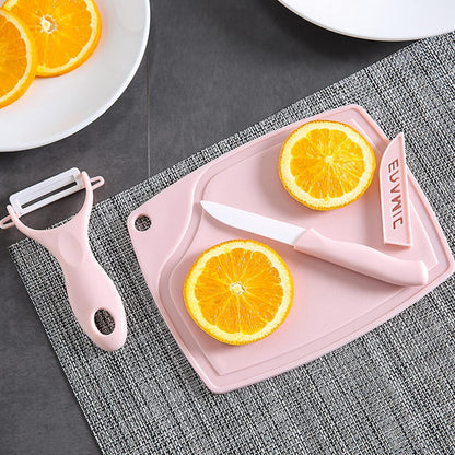 Ceramic Knife Set, 3 Pieces, Pink