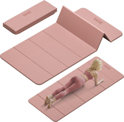 Foldable Yoga Mat 74"Lx32"Wx1/3"Thick, Folding Exercise Mats