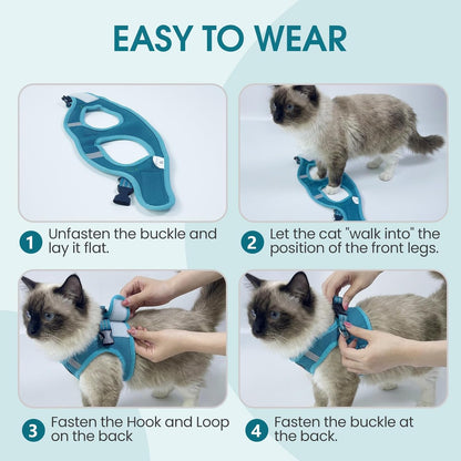 HEYWEAN Cat Harness and Leash - Ultra Light Escape Proof Kitten Collar Cat Walking Jacket with Running Cushioning Soft and Comfortable Suitable for Puppies Rabbits