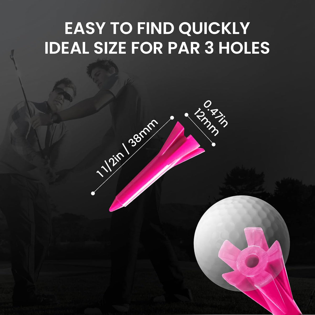 VEASAERS Short Golf Tees Plastic 1 1/2 inch