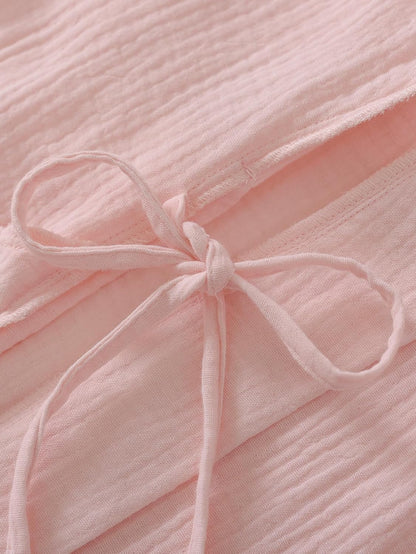 Women's Cotton Gauze Robe Lightweight Absorbent Bathrobe with Pockets